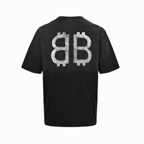 Balenciaga 巴黎世家 后背双B印花短袖 定制高克重 针织棉面料精心制作，手感特别的扎实，质感拉满，松软细腻上身舒适，优越的吸湿排汗性能，不闷热！胸前草