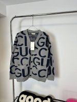 款号：Hmy12# Gucci古驰双G满印针织开衫男女款 对色定染羊毛混纺棉纱线 高克重高密度超高品质 毛料柔软细腻亲肤 触感软糯丝滑 手感不是一般舒服 全部对
