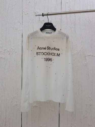 Acne Studios 25Ss早春新款1996印花烫钻长袖 采用100%全棉面料，上身舒适透气，亲肤纯棉 触感柔软 宽松版型显瘦百搭 Size：Xs S M