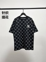 高品质！Mlb柜子新款满印提花短袖T恤！三标齐全，四联吊卡，原厂包装！通肩压条保证舒适性！2025Mlb Ny 针织提花满印款 情侣圆领短袖高端品质 专柜1：1