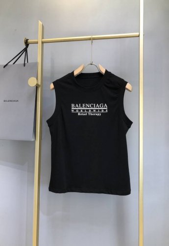 b*Alenciaga 字母Logo标识坦克背心 原版面料定制炭黑色 后幅下摆Logo标贴 宽松版型 可随意搭配 尺码 M-3Xl