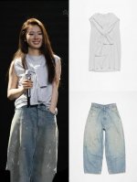 25Ss春夏单依纯同款Acne Studios假两件Tsml ：灰白