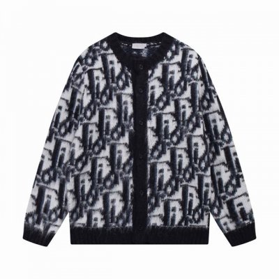 迪奥Dior满身彩色Logo 提花羊毛针织开衫毛衣 颜色 黑色 码数 S M L Xl Xxl