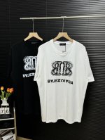 上新90 balenciaga 巴黎世家25新款胸前涂鸦Logo情侣款圆领短袖T恤,男女同款，你值得拥有绝佳夏季穿搭必备单品 经典百搭永不过时系列，男女同款 情