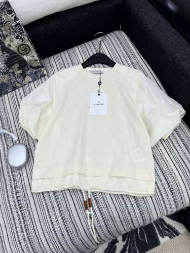 爆款现货 原版订制 Mon*｜25新品重工圆领抽绳错层短袖T恤 精致撞色拼接 宫廷复古袖 上身巨好看 定制最新刺绣贴标 1:1定制 低调奢华！ 时髦精必备单品解
