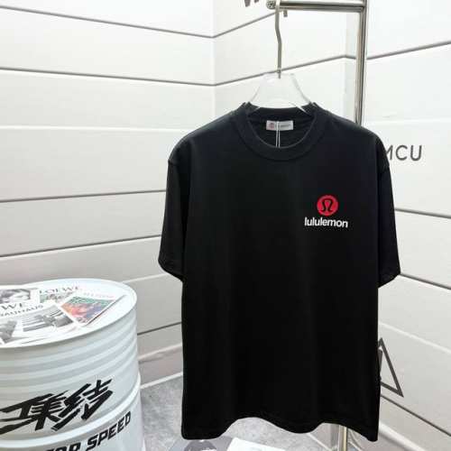 Lulu*Lemon*露露 2025春夏新款短袖T恤 前后经典字母 立体 硅胶工艺 定制双纱平纹纯棉面料 男女同款 颜色：黑色 白色 尺码： S 90-130斤
