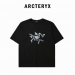 arcteryx 始祖鸟 2025春夏新款黑色阴影短袖T恤 个性刻字模 经典款式 潮流必备 定制面料 上身超舒服 男女同款 001 尺码:S M L Xl