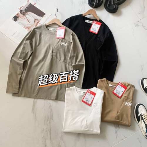 小黑盒新品Helly Hansen Hh 25春男款户外日常舒适吸湿速干防晒功能长袖T恤 海丽汉森户外运动打底圆领衫，面料柔软舒适透气亲肤吸湿排汗，简约的版型设