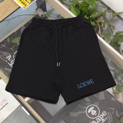 高版本 新款Loewe罗意威刺绣字母蓝色火焰Logo绣花休闲情侣毛圈五分短裤，采用360G重大毛圈面料，质感一流，作为当下超火的品牌，没有夸张的设计图案、采用独