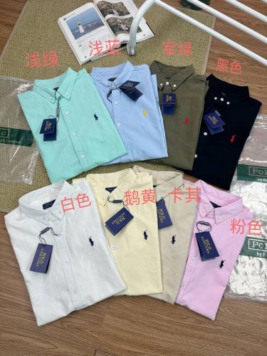 主图# 1:1还原版本 Poloralphlauren拉夫劳伦纯色Logo刺绣纯棉麻短袖衬衫，男女款可做情侣搭配！ 全网独家！Polo 保罗拉夫24春夏新款男士