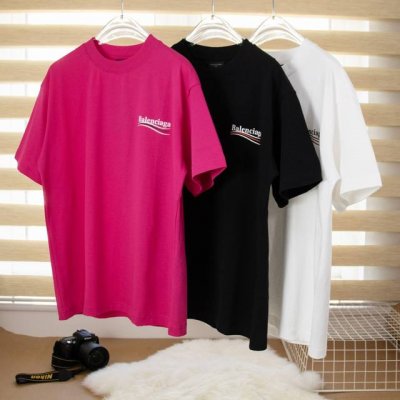 25 Ss巴黎世家 Balenciaga海浪可乐纯棉高品质短袖 320克 纯棉双纱宽松短袖T恤爆款现货春夏短袖，简约基础衣橱神器，采用纯棉面料，手感扎实，板正不