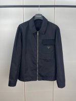 Prada普拉达三角标口袋尼龙拉链夹克外套 S M L Xl