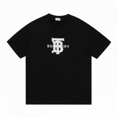上新 高版本 Burberry巴宝莉字母硅胶立体凹凸工艺短袖 最高版本！面料 克100％双纱全棉！字母硅胶立体凹凸工艺！ 辅料：开模原版过鉴定领标100%真丝洗