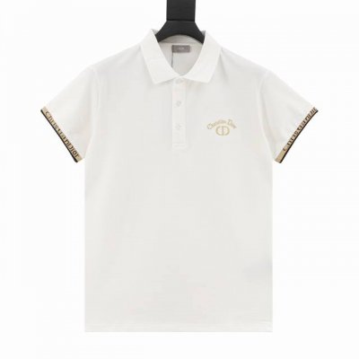 Dior 迪奥 25Ss Cd金线刺绣字母polo短袖 选用棉质珠地网眼布打造，定制材质260G长绒棉。衣领为双系统提花定织扁机制成，有弹性，不变形。衣服全部原