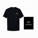 Ayc Teryx 始祖鸟] Fw短袖T恤 小鸟字母Logo刺绣短袖 高端32S双纱280克面料 重磅面料 定制拉架罗纹同缸同染 三标齐全 男女同款 颜色 黑色