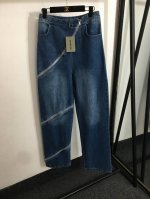 款号20252476 Balenciag*新款 拉链拼接街头时尚牛仔长裤，蓝色，黑色，Sml， M码；腰围76，长116