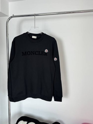 Moncler蒙口植绒字母小标圆领卫衣 1:1对版面料400克毛圈高克重百分百纯棉 提前做过预缩水1×1双纱洗一辈子都不会变形的 男女同款 官网细节一致 全套包