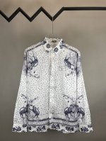 P290 Dior 迪奥 2025Ss 春夏新款桑蚕丝斜纹长袖衬衫 原版定制面料 1:1还原 面料光滑柔顺 上身休闲随性 慵懒不挑人 宽松版型 男女同款 尺码：