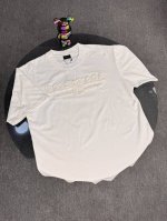 顶级版本 区别通货 25Ss新款 Balenci*Ga 巴黎世家 字母Logo胸前贴布刺绣洗水磨烂做旧下摆手工打磨短袖T恤 面料采用巴黎Zp定织定染全棉双纱 克