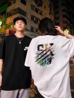 260G重磅纯棉 Nike 耐克Nk Jump！跳跃滑板 涂鸦撞色 纯棉短袖T恤 男女同款 半袖 情侣款 面料工艺： 1.260G重磅纯棉，100%棉，恰到好处