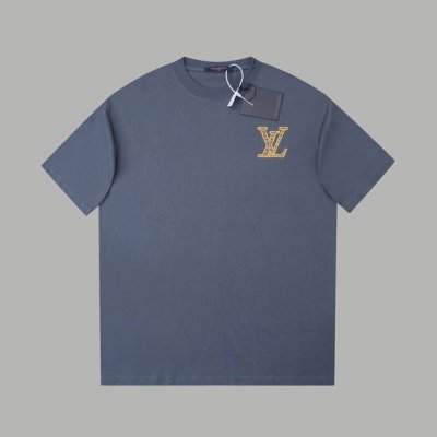 LV 25Ss早春新款 彩色刺绣Lv字母短袖 轻奢主义 男女日常通勤穿搭必备单品 正确版本 欢迎对比 详细特征 320克 % 纯棉双纱汗布面料 同缸定染特种加粗