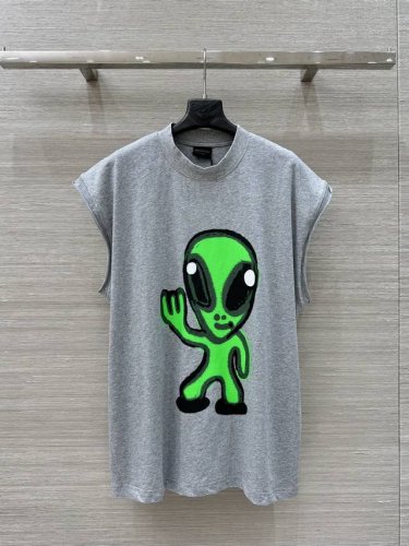 原单品质，独家首发 巴黎 25春夏新品 High There + Dripley无袖T恤！男女同款宽松版型。定制定染复古平纹针织面料，中号版型剪裁，正面和背面饰