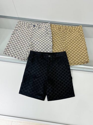 合照细节 Gu2025春夏季新款休闲高品质 针织提花短裤 超高端品质工艺制作而成，原版复刻、经典双G满身Logo。整体提花最新字母Logo图案设计，时尚都市 ，