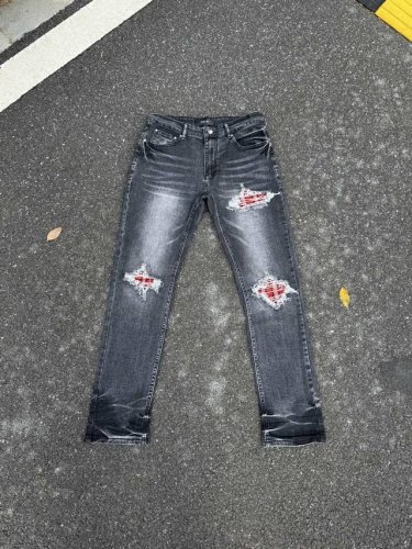 A058 Amiri新款牛仔裤水洗破洞漏皮牛仔长裤男女同款 颜色：黑色 码数：S-Xl 28-34