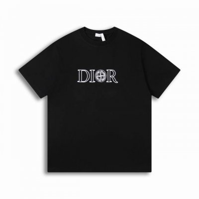 正确版高品质 Dio*R迪奥X石头岛刺绣联名款T恤 重磅棉质Os宽松版型立体刺绣短袖T恤 打造鲜明的冬日摩登造型 男女同款 Size Xs S M L