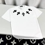 chrome Hearts Ch 克罗心重工梵文十字架铁皮绣短袖T恤280克双纱棉 尺寸 S-L