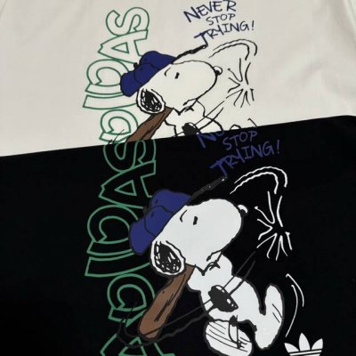 adidas三叶草史努比男女情侣款印花休闲短袖 穿上就是舒适自在 减龄又显瘦的存在，慵懒而随性，结合干净简单的色系就特别耐看，适合日常穿着～复古标识 显得格外耀
