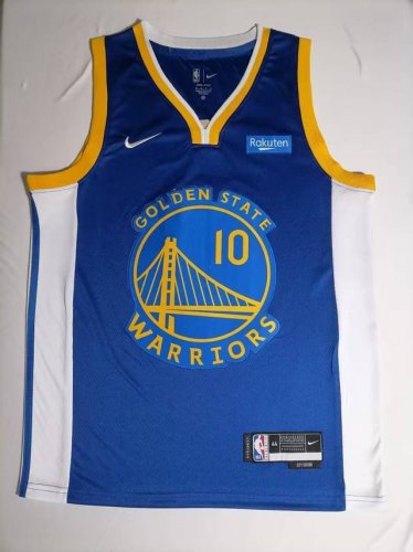 款号S10 顶级刺绣版本带赞助表 吉米巴特勒Icon Edition 城市版球衣Nike Nba勇士队10号刺绣球衣 颜色：蓝色色 尺码：S M L Xl Xx