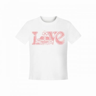 Vivienne West Wood 西天后薇薇安 2025夏季新款情人节限定土星设计款Love爱心图案正肩短袖T恤 女款 全网独家纯棉高品质 款号：Vi11