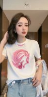 绝绝子 跑量价 新中式国风重工复古凤凰珠刺双绣爆美T恤 超舒适透气空气棉面料 手工缝制精致盘扣 百搭显瘦圆领打底短袖款 简约大气 包补单爆款 双色四码 S M