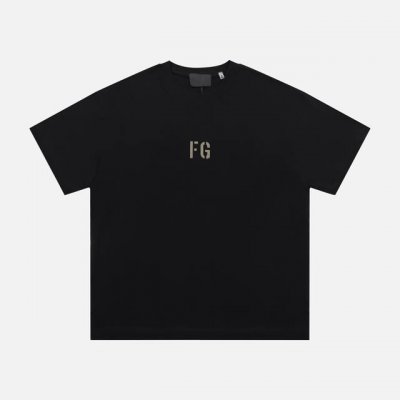 【黑色】P80 fear Of God Fog复线Essentials 第七季Fg植绒小标字母短袖T恤 原厂面料 克重240G，细节上的设计处理都是精心制作 高