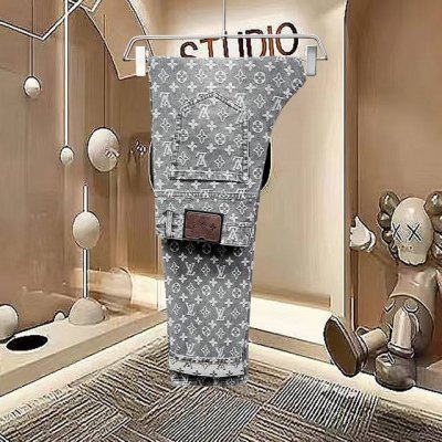 主推.长期有货 Lv 高品质 2025春夏官网高端新品原单少数帅爆牛仔裤，百分百原单 百搭神器！今年最新流行的风格设计款式，采用进口棉花制作成的单宁布，上身舒适