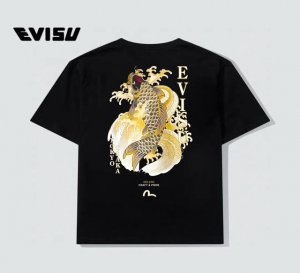 顶级版本 evisu 福神锦鲤图腾印花T恤 25Ss夏季新品 进口机器印花 色彩鲜明 颜色正 不脱落 不开胶 采用进口颜料 无甲醛 无异味 领口订制织带包边包条