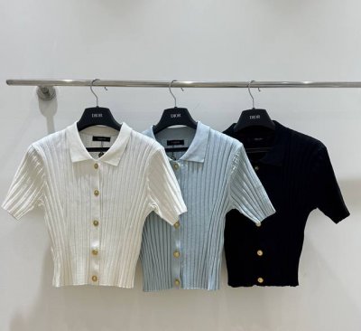 范思哲新款短袖 翻领设计简约大方 坑条光丝材质彰显品质 优雅又不失时尚 轻松打造女神范 你值得拥有 三码三色现货供应