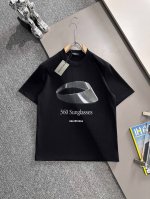 Balenciaga 巴黎世家 2025新款 官网同步 360 Sunglasses字母Logo 男女同款 短袖T恤 定制260克100％双纱纯棉面料 定染32