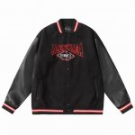 b51 巴黎世家 经典双 Bb毛巾绣棒球服 高克重面料搭配荔枝纹皮革袖子 破开拼接设计 重工五金纽扣 M L Xl Xxl