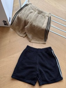 供 短裤 Adidas Originals X Clot三叶草联名系列舒适时尚柔软网状镂空钩花针织短裤 黑色 卡其 S~Xl 原版购入打版，百分百纯棉制造 不会