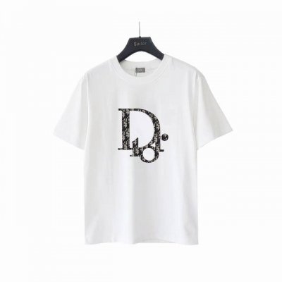 实拍细节图 +尺码表 Dior迪奥 Cd 字母贴布刺绣 Logo标识精工刺绣短袖 精致升级，灵感源自八十年代复古 原版面料 官方同款 定制260 克同缸染面料