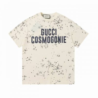 gd911# 顶级品质 Gucci 古驰25Ss新款 满天星设计印花 短袖 面料- 采用270克32支双股精梳棉面料.索罗纳螺纹订织订染国标一流 辅料 官网原版