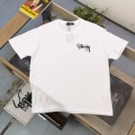 上新 款号：Tx228 2025新款Stussy斯图西花朵字母图案Logo印花休闲情侣短袖T恤，轻奢高级，上身效果，绝绝子，采用250克纯棉面料，全套定制辅料，