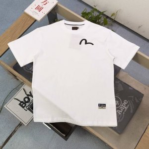款号 Ws2485 高版本 2025新款Evisu福神大锦鲤图案字母Logo印花休闲情侣圆领短袖T恤 经典永远不会过时 人手必备款 250G双纱纯棉不起球不起毛
