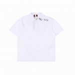 gucci 古驰 领口标识字母印花翻领Polo短袖 选用棉质珠地网眼布打造，定制材质 G长绒棉，衣领为双系统提花定织扁机制成，有弹性，不变形，衣服全部原生布捆边