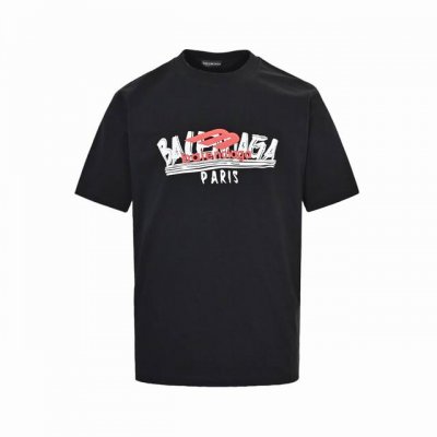 Balenciaga 巴黎世家 25Ss 涂鸦多Logo发泡印花短袖 购入原版开模打造，全套定制辅料，所有细节完美还原 定织定染260G纯棉精梳棉面料，洗水后达