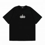 a004# Alo 25年新款春夏圆领破边宽泡印花T恤 男女同款 该款和经典款稍有不同 为磨破水洗工艺 搭配260G面料 260G重磅新疆长绒棉顶级双纱 . 面