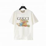 实拍细节图+尺码表 Gucci 古驰 丰收的兔子字母Logo印花短袖 面料：规格采用实打实240G 100%纯棉 针织内的兰博基尼，定织定染！属于高敏感特殊色
