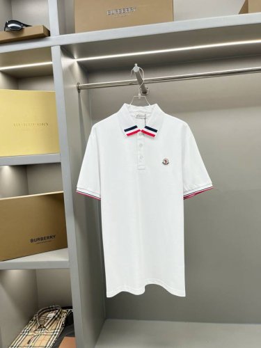 Moncler 蒙口 领条纹贴标新款polo衫 原版面料 官方同款 采用210克纯棉珠地面料，定制 同缸染面料 手感非常舒服爽滑 版型挺阔有型 一线品牌代工厂p